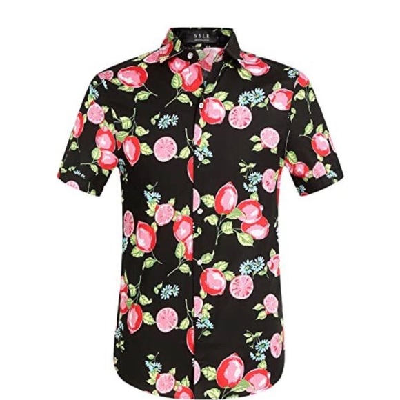 SSLR Men's Casual Button Down Shirts Short Sleeve Hawaiian Shirts for Men - Picture 1 of 9
